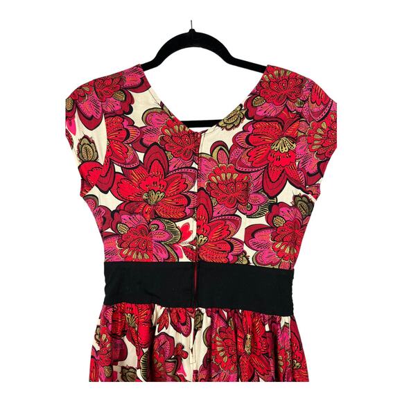 Retrolicious women's Retro Pinup Dress fit & flare Medium Floral Bombshell - Picture 9 of 14